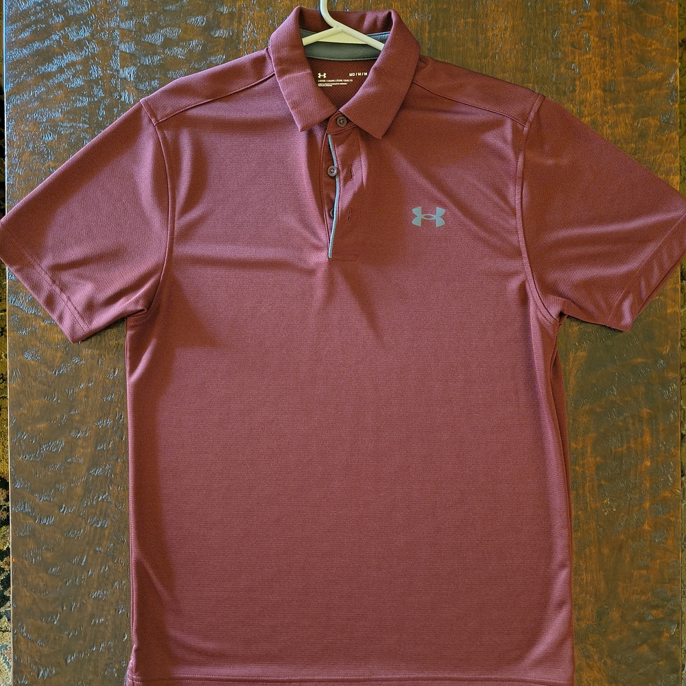 Under Armour Men's Burgundy Loose Polo Shirt